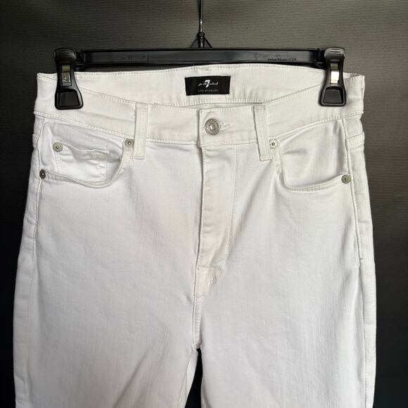 7 For All Of Mankind - The High Waist Ankle Skinny - White Jean - Size 27 - Picture 2 of 5
